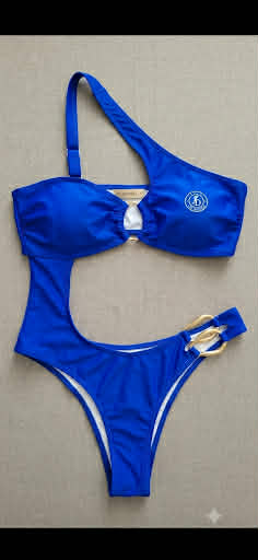 Blue Cutout One-Piece Swimsuit - Large